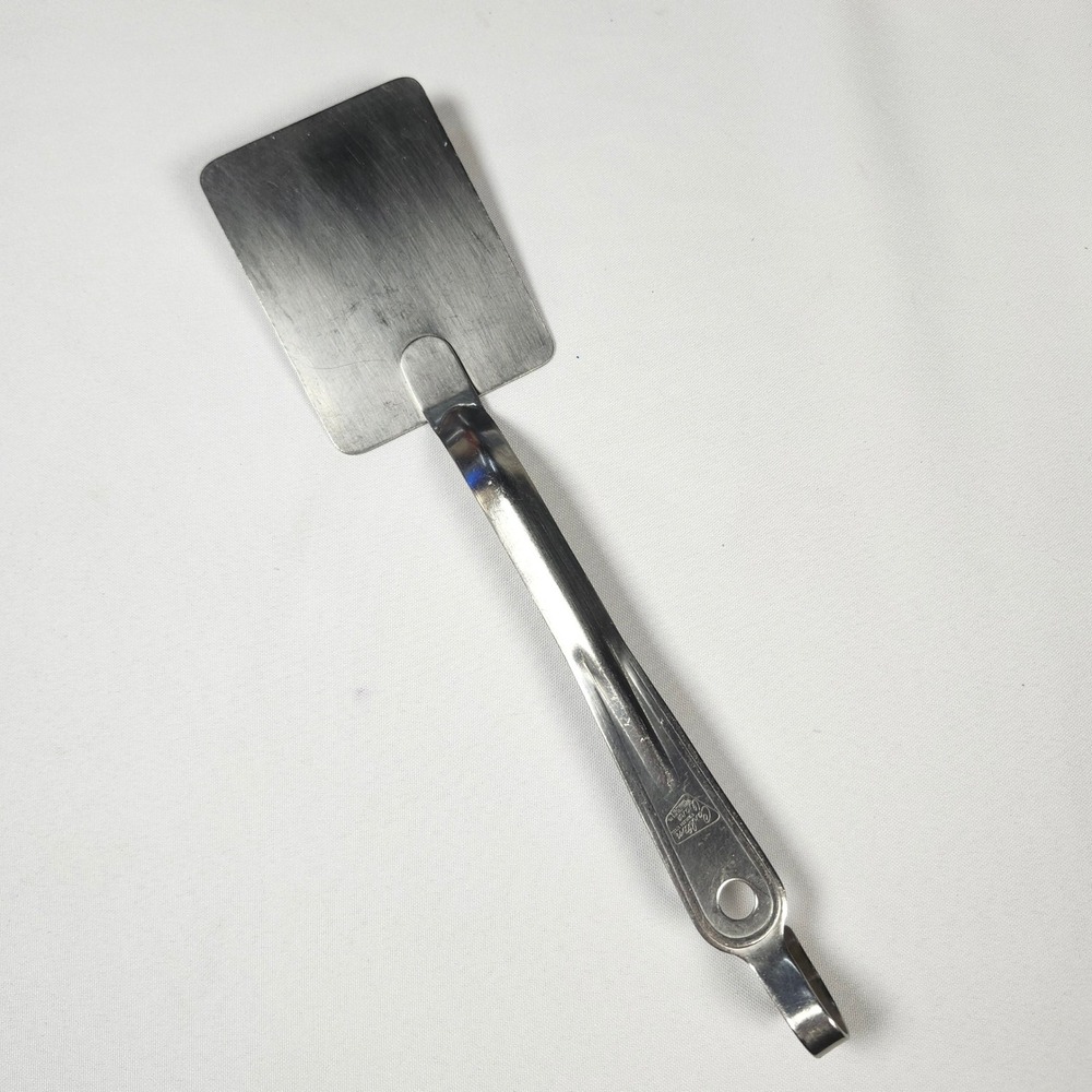 Carlton Ware Spatula Kitchen Tool 11.5in Silver Stainless Steel Hook Handle USA